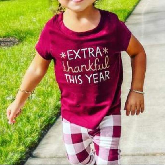 Extra Thankful Short Sleeve T-Shirt - Cat & Jack Thanksgiving NWT 4T - Picture 1 of 6